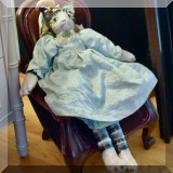 D19. Painted fabric cat doll.